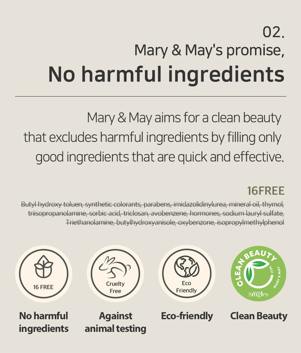 [MARY&MAY] Cica Houttuynia cordata Tea Tree Calming Mask Pack - 30 sheets