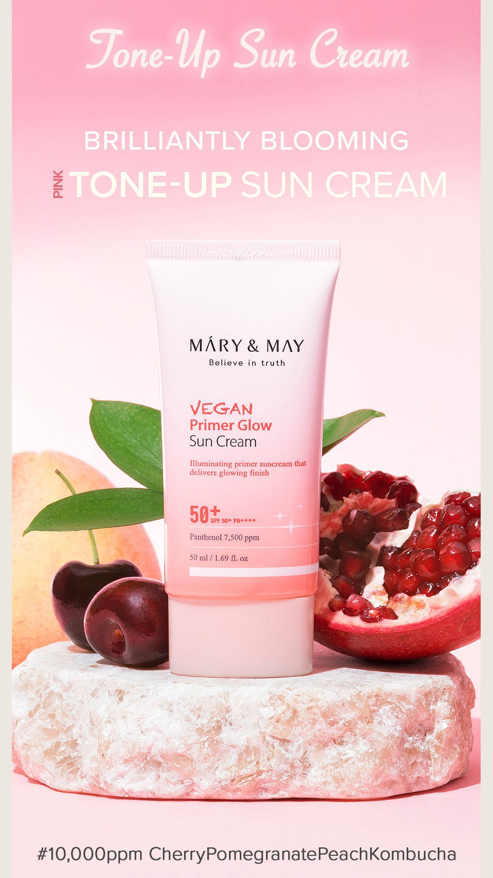 [MARY&MAY] Vegan Primer Glow Sun Cream SPF50+ PA++++ 50ml