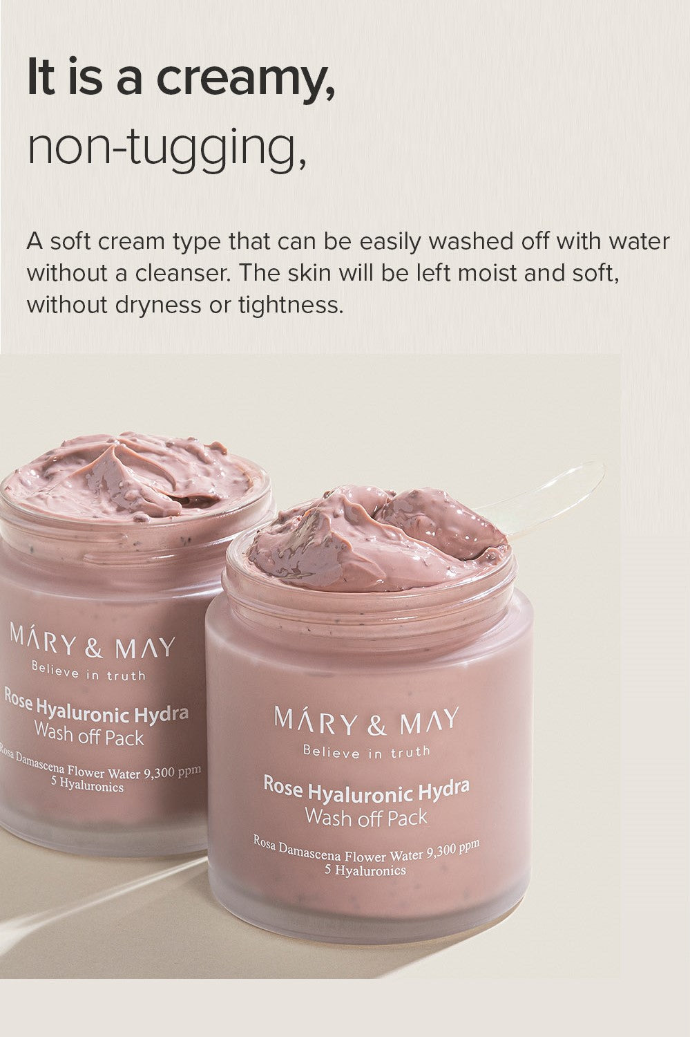 [MARY&MAY] Rose Hyaluronic Hydra Wash Off Pack 125g