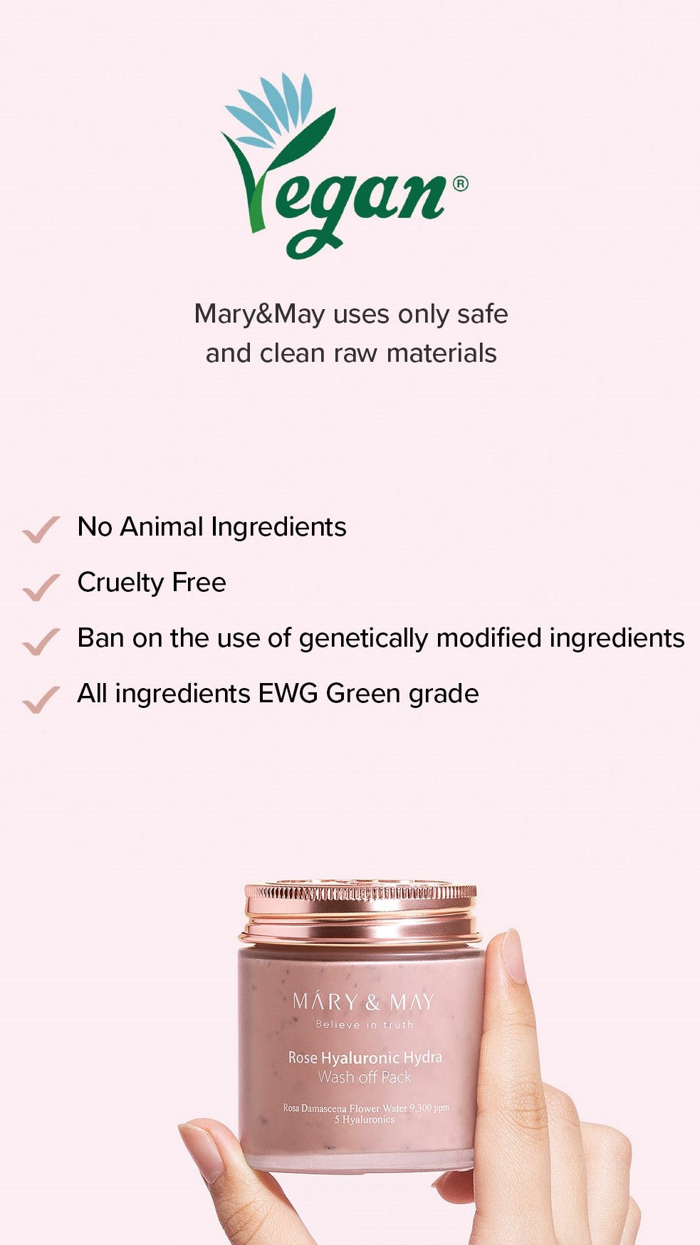 [MARY&MAY] Rose Hyaluronic Hydra Wash Off Pack 125g