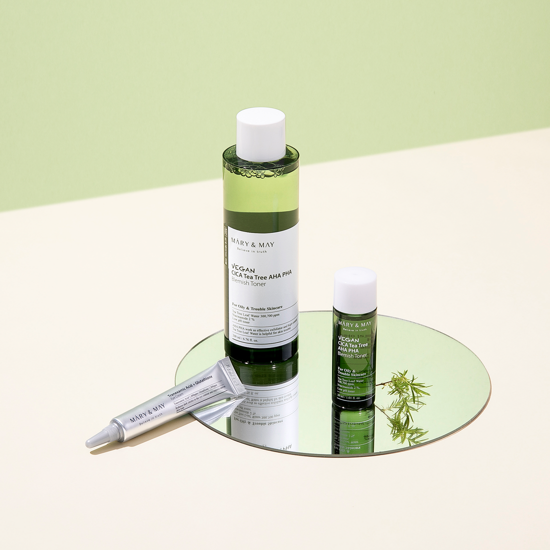 [Mary&May] Vegan CICA Tea Tree Toner Special Set (200ml+30ml+Eye cream 12g)