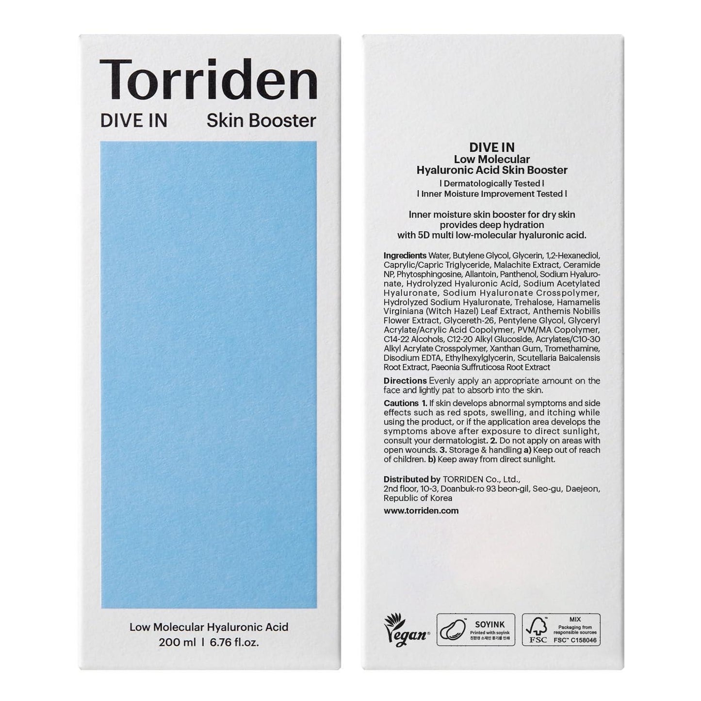 [Torriden] DIVE IN Low Molecular Hyaluronic Acid Toner 300ml